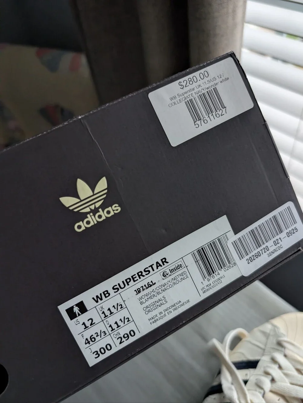 Adidas x Wales Bonner White Superstar Sneakers with Navy Stripes